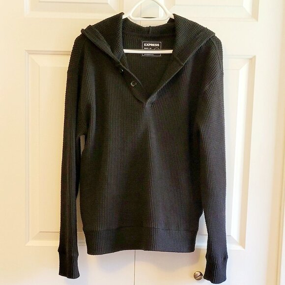 EUC Very Oversized Waffle Knit Pull Over Hoodie - Picture 1 of 3